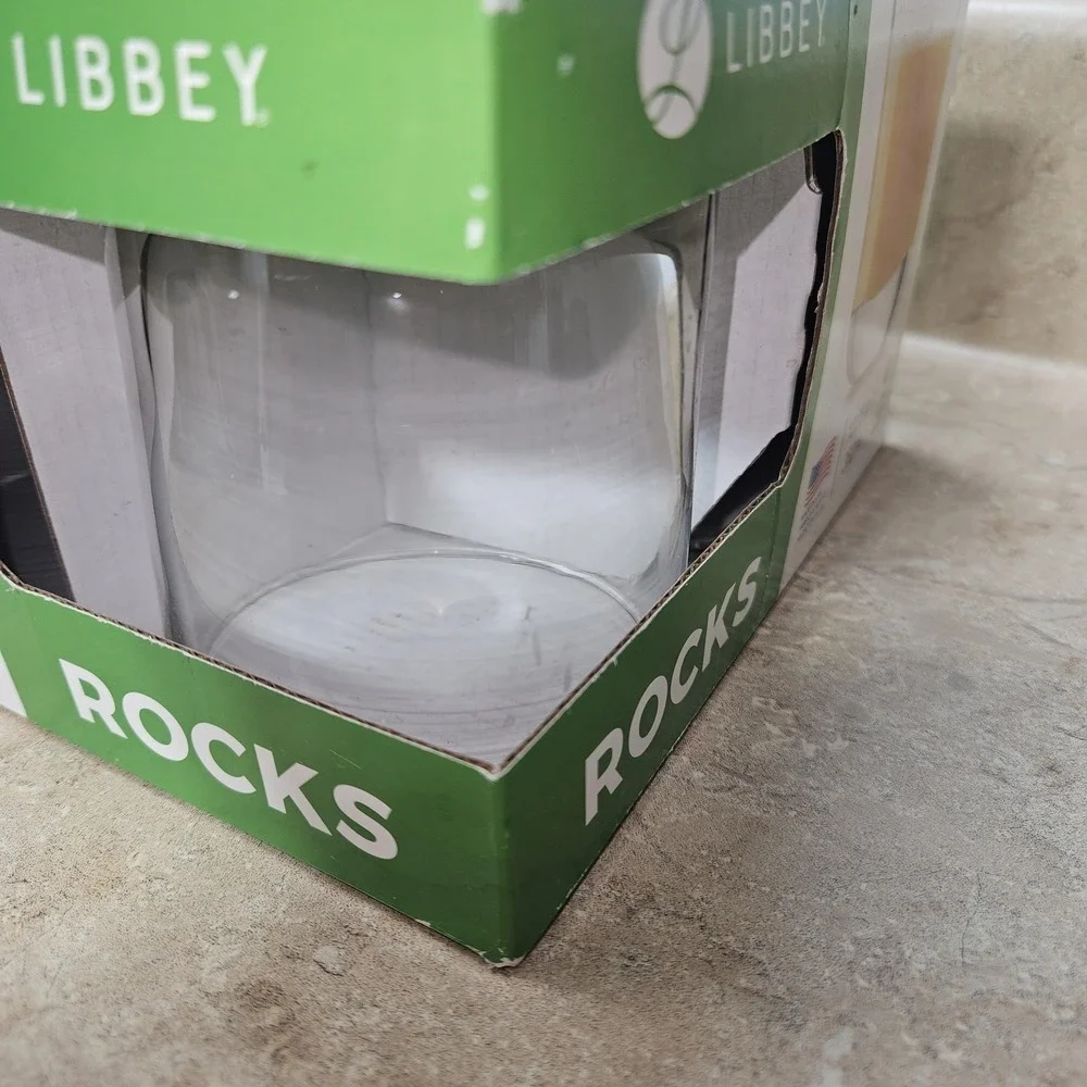 Libbey Rocks Glasses Set of‎ 4 12.25oz Tumblers Made in USA Barware Drinkware